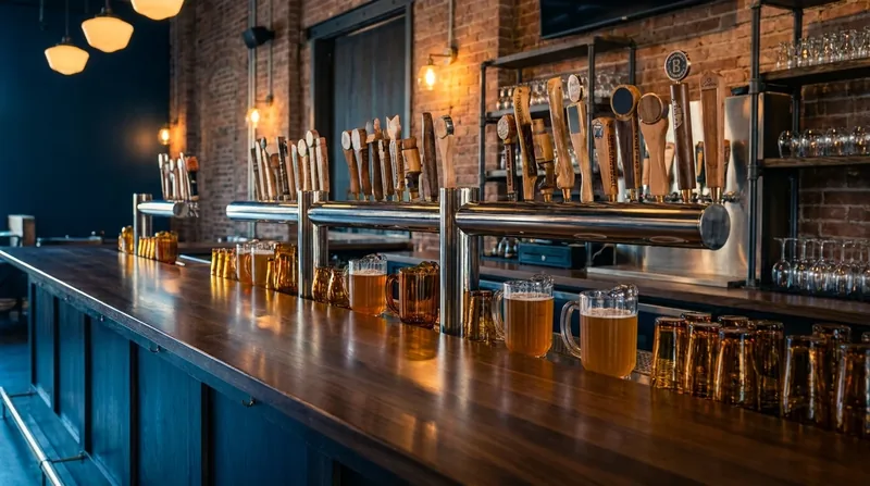 Craft beer tap handles and glassware on a polished bar, How to Get a Video Gaming License in Illinois