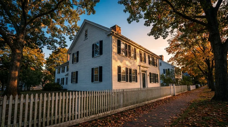 White colonial house with black shutters on a tree-lined street, How to Become a Real Estate Appraiser in Illinois and Start an Appraisal Business
